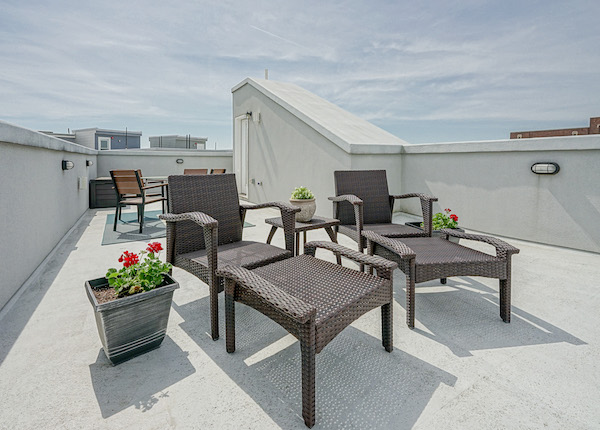Roof deck from townhome in Fishtown Philadelphia PA